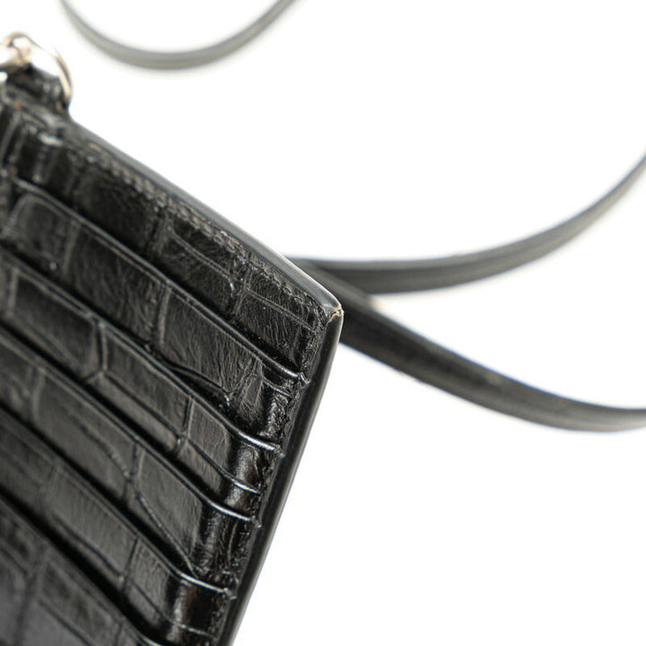 Top Quality Balenciaga Croc Embossed Leather Card Case