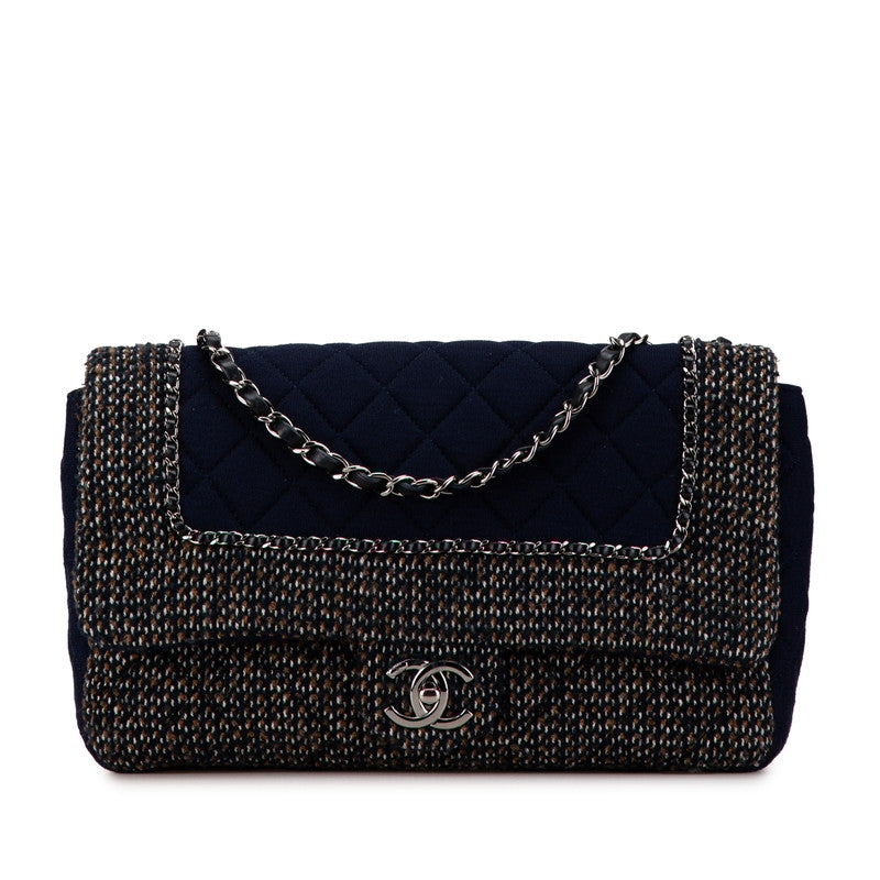 Top Quality Chanel Cotton Tweed Chain Shoulder Bag