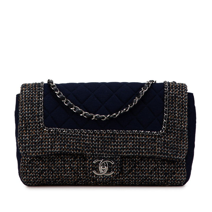 Top Quality Chanel Cotton Tweed Chain Shoulder Bag