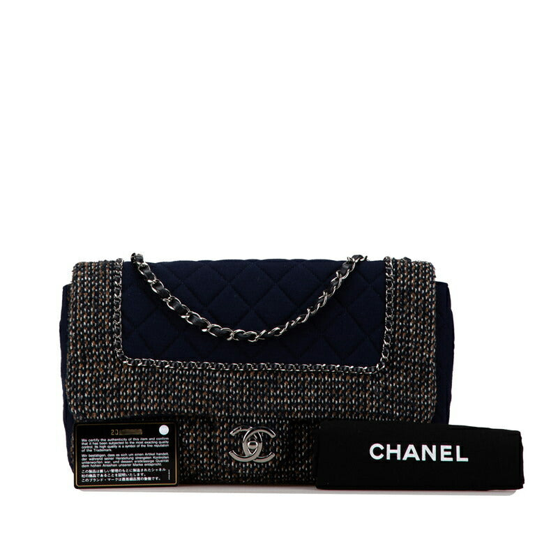 Top Quality Chanel Cotton Tweed Chain Shoulder Bag