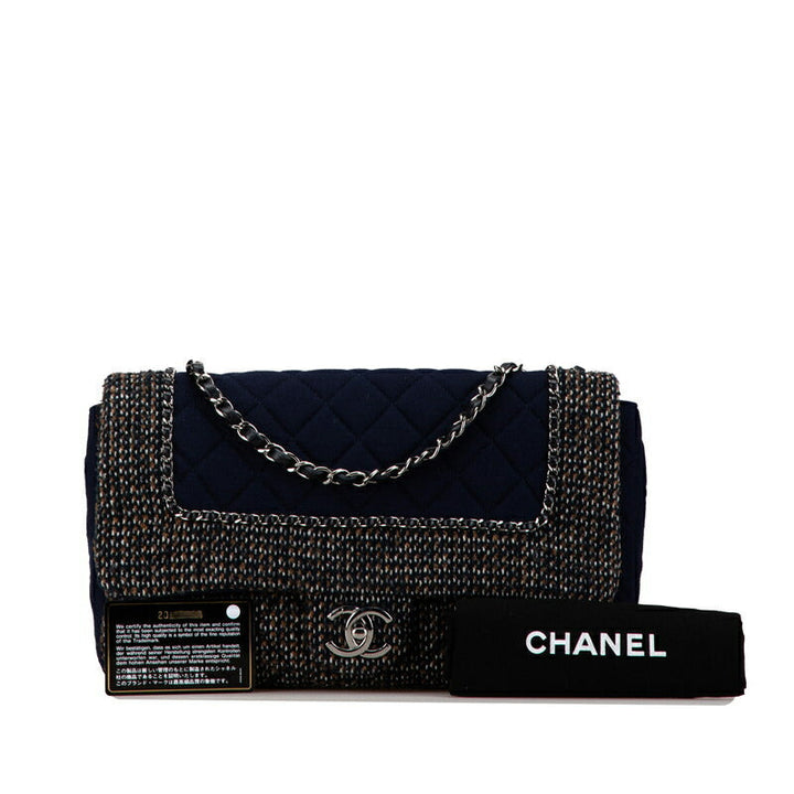 Top Quality Chanel Cotton Tweed Chain Shoulder Bag
