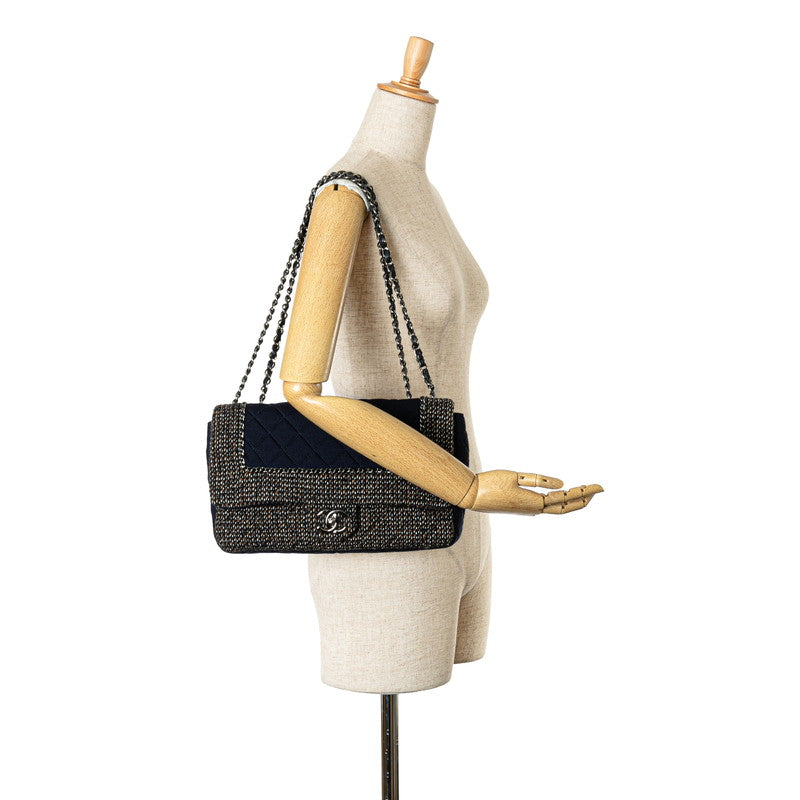 Top Quality Chanel Cotton Tweed Chain Shoulder Bag