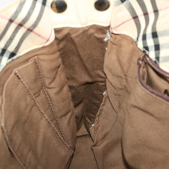 Burberry Nova Check Blue Label Tote Bag Canvas Beige Auth yb078