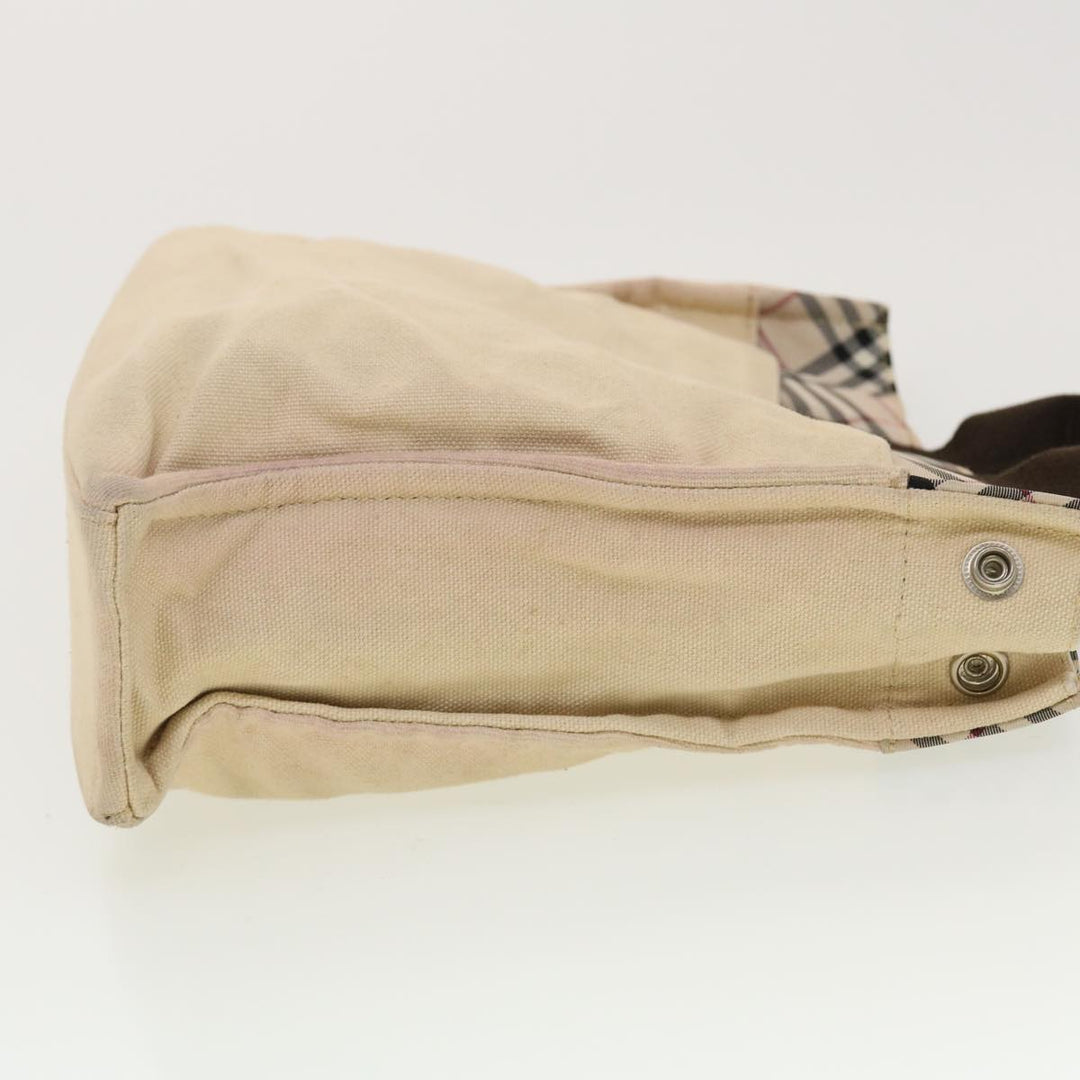 Burberry Nova Check Blue Label Tote Bag Canvas Beige Auth yb078