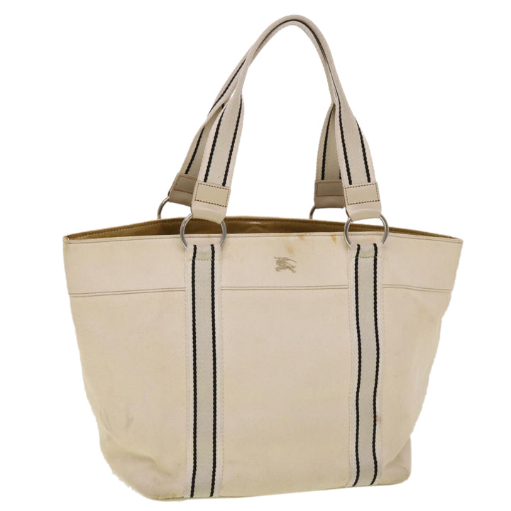 Burberry Tote Bag Canvas White Auth yb124