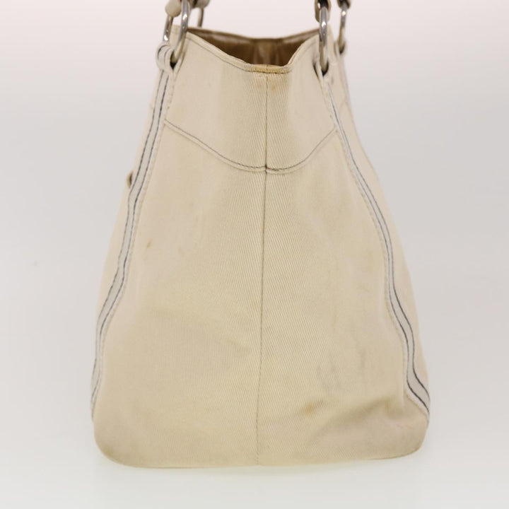 Burberry Tote Bag Canvas White Auth yb124