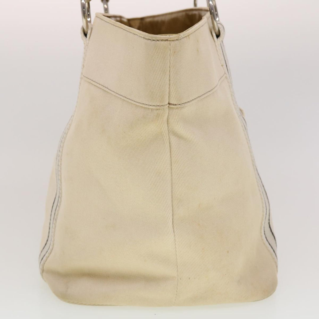 Burberry Tote Bag Canvas White Auth yb124