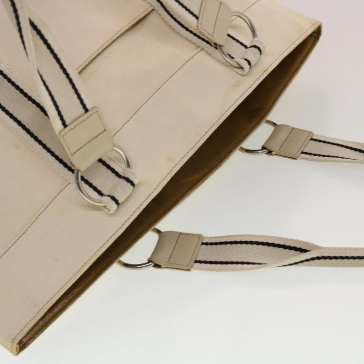 Burberry Tote Bag Canvas White Auth yb124
