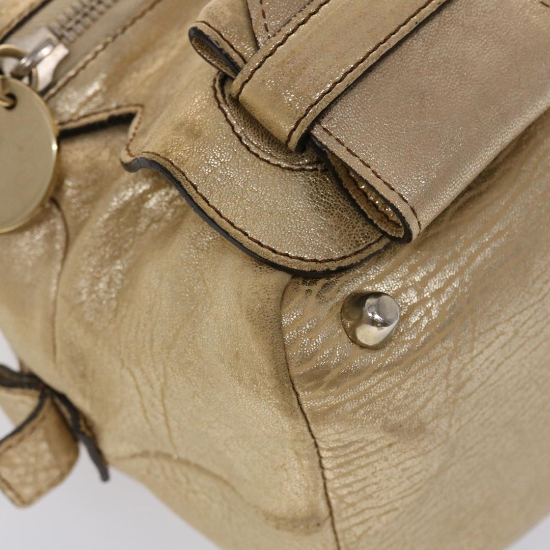 Chloe Saskia Shoulder Bag Leather Gold yb203