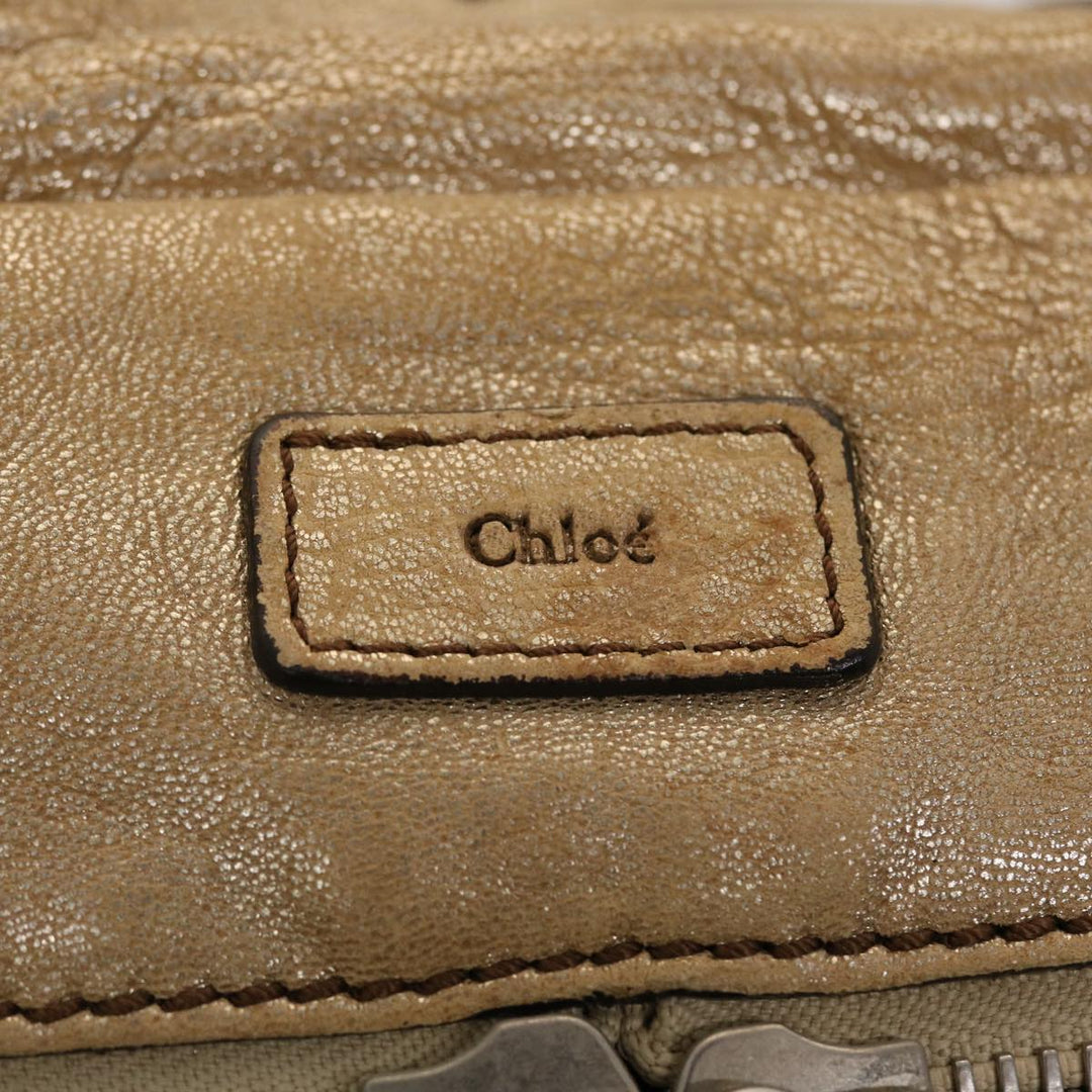 Chloe Saskia Shoulder Bag Leather Gold yb203