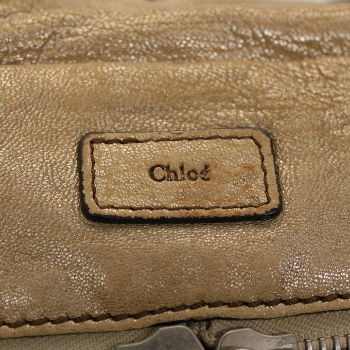 Chloe Saskia Shoulder Bag Leather Gold yb203