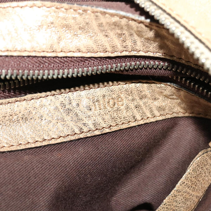 Chloe Saskia Shoulder Bag Leather Gold yb203