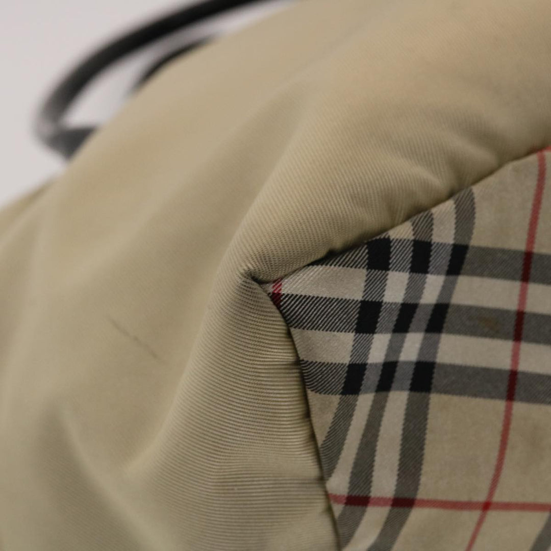 Burberry Nova Check Blue Label Tote Bag Nylon Beige Auth yb277