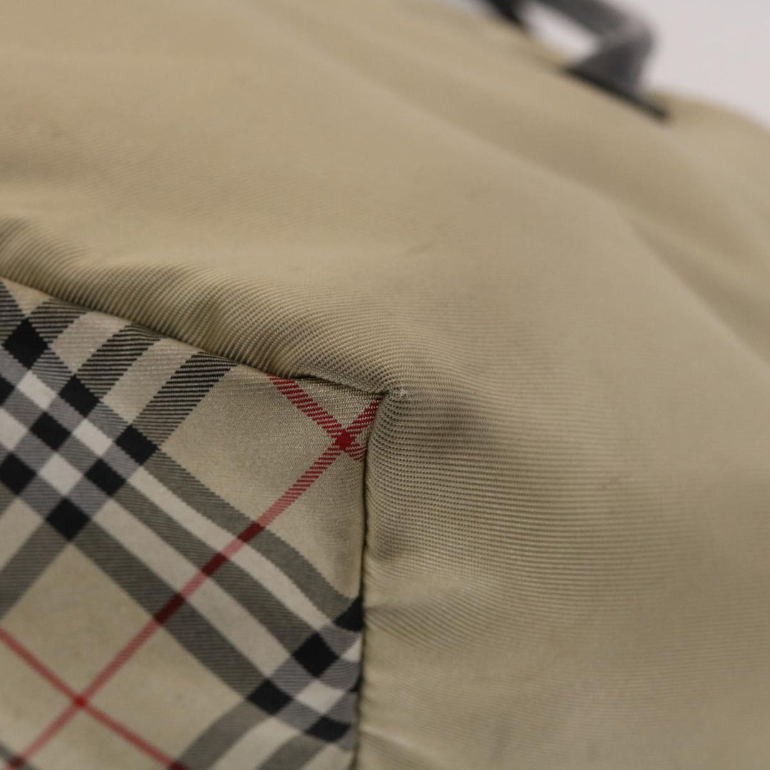 Burberry Nova Check Blue Label Tote Bag Nylon Beige Auth yb277