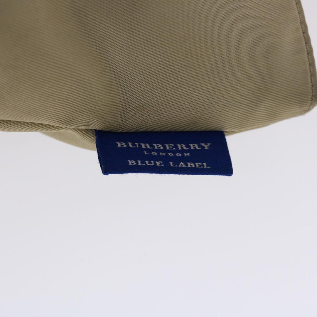 Burberry Nova Check Blue Label Tote Bag Nylon Beige Auth yb277