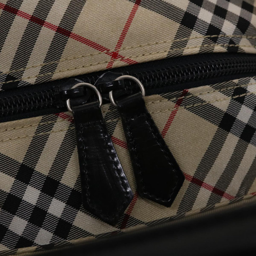 Burberry Nova Check Blue Label Tote Bag Nylon Beige Auth yb277