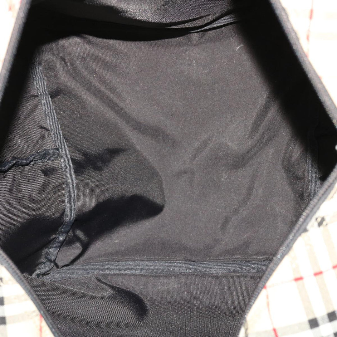 Burberry Nova Check Blue Label Tote Bag Nylon Beige Auth yb277