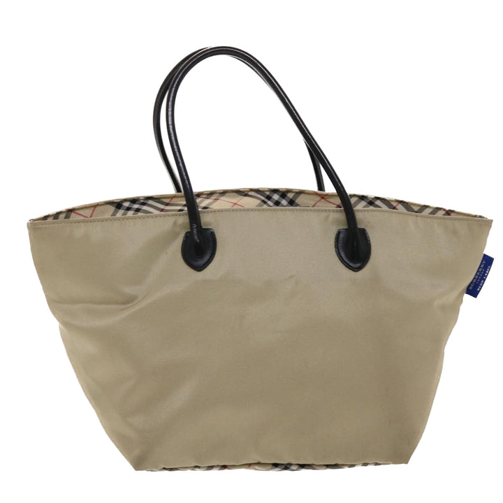 Burberry Nova Check Blue Label Tote Bag Nylon Beige Auth yb277