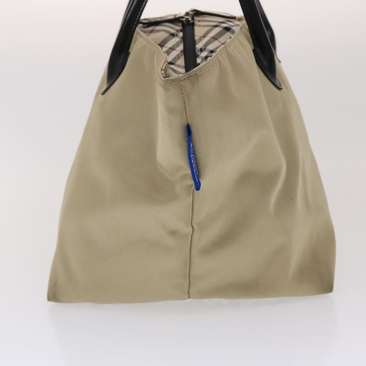 Burberry Nova Check Blue Label Tote Bag Nylon Beige Auth yb277