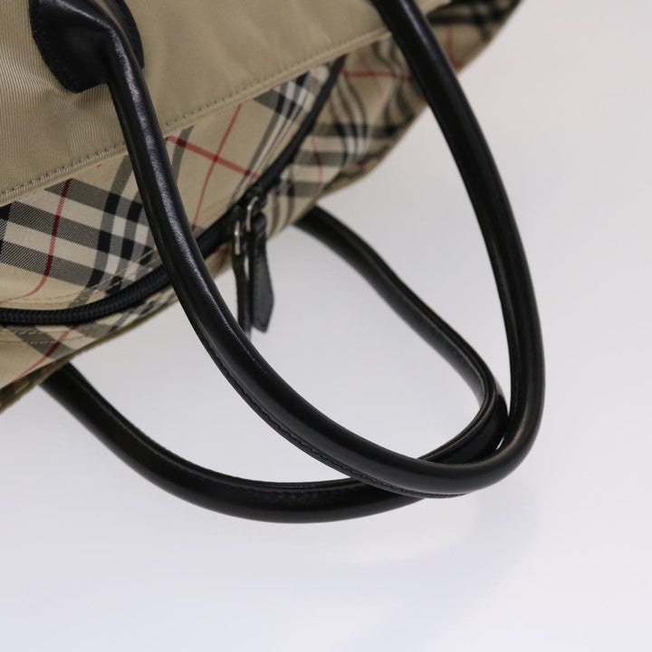 Burberry Nova Check Blue Label Tote Bag Nylon Beige Auth yb277