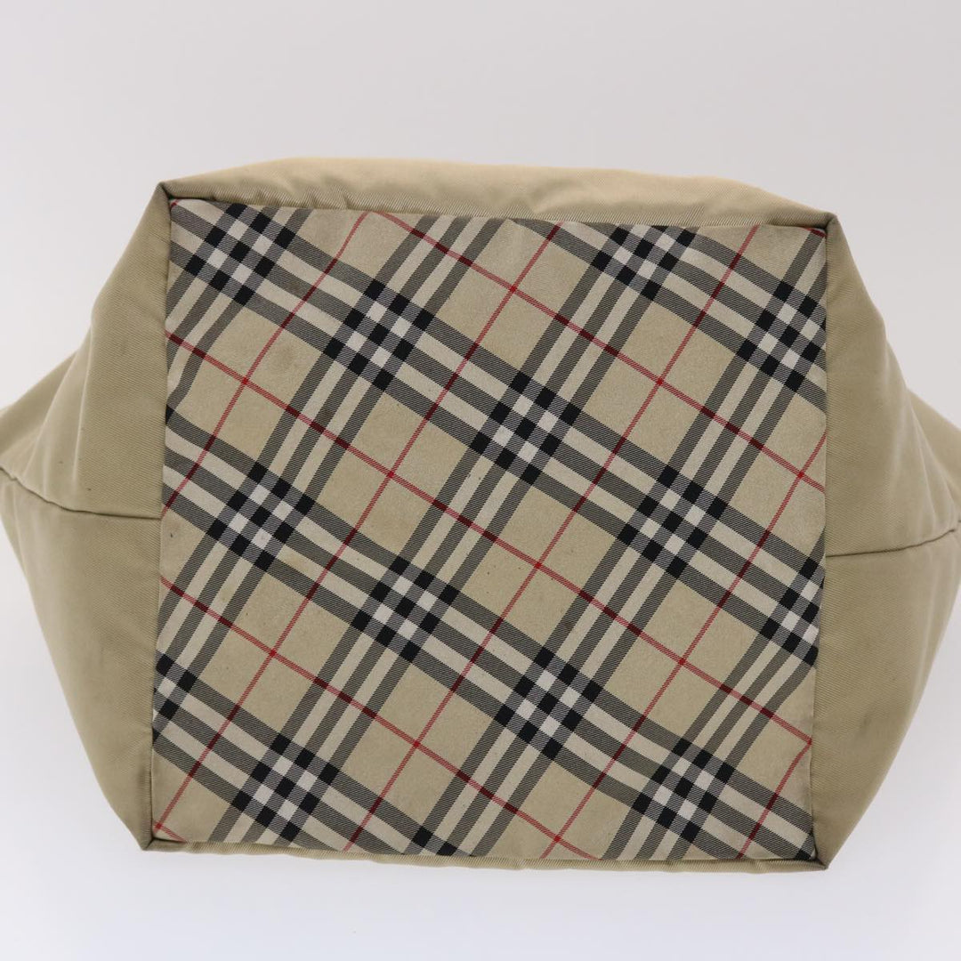 Burberry Nova Check Blue Label Tote Bag Nylon Beige Auth yb277
