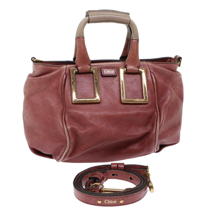 Chloe Etel Hand Bag Leather 2way Red 01・13・50・65 yb285