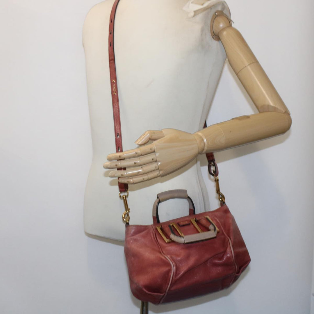 Chloe Etel Hand Bag Leather 2way Red 01・13・50・65 yb285