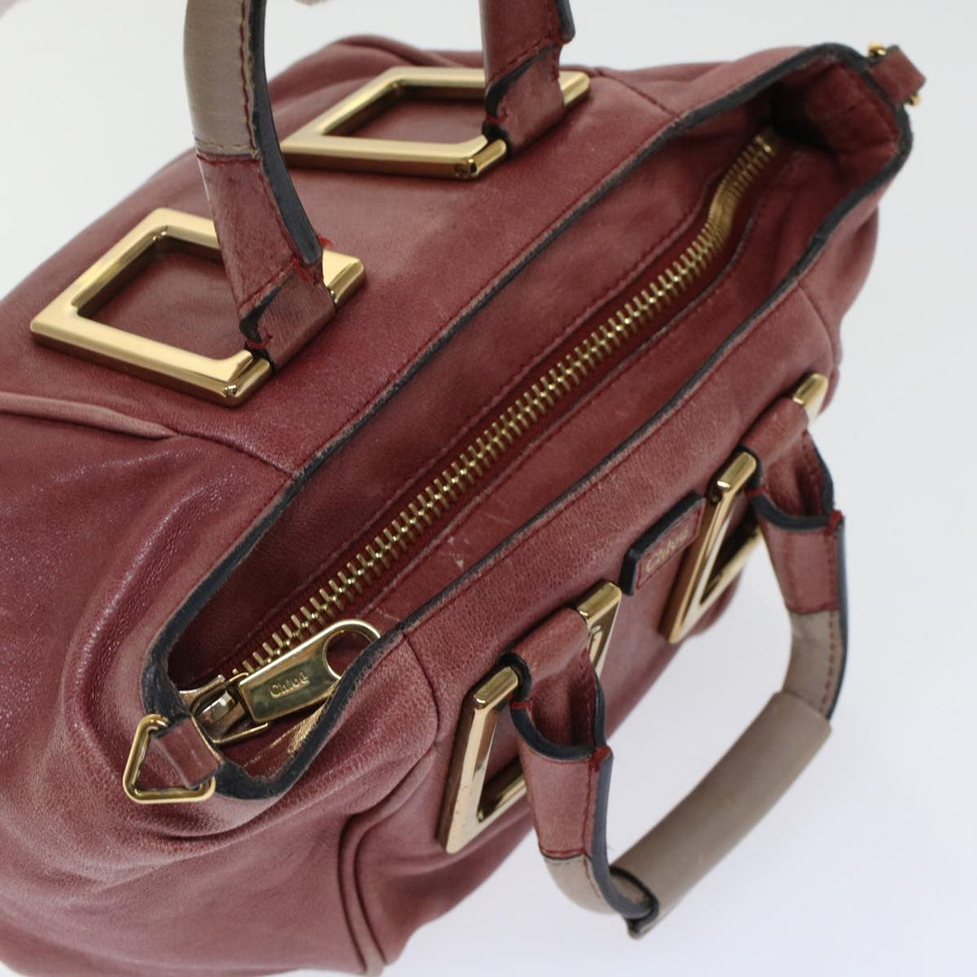 Chloe Etel Hand Bag Leather 2way Red 01・13・50・65 yb285