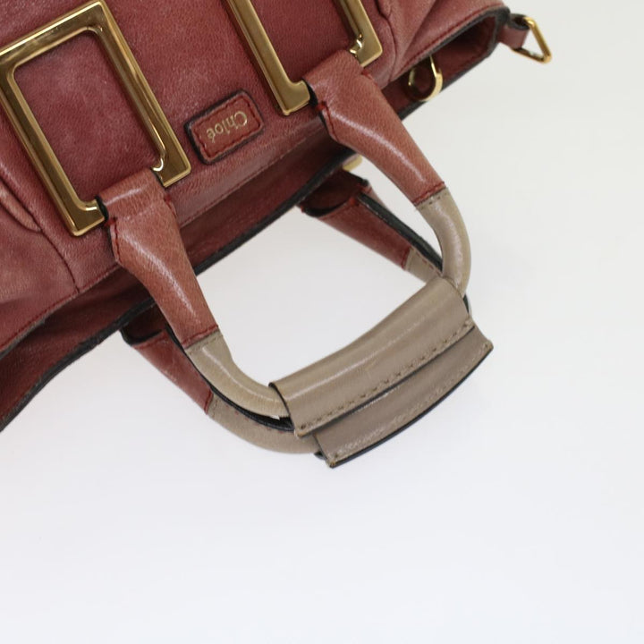 Chloe Etel Hand Bag Leather 2way Red 01・13・50・65 yb285