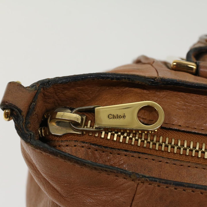 Chloe Etel Hand Bag Leather 2way Brown 03-12-50-65 yb341
