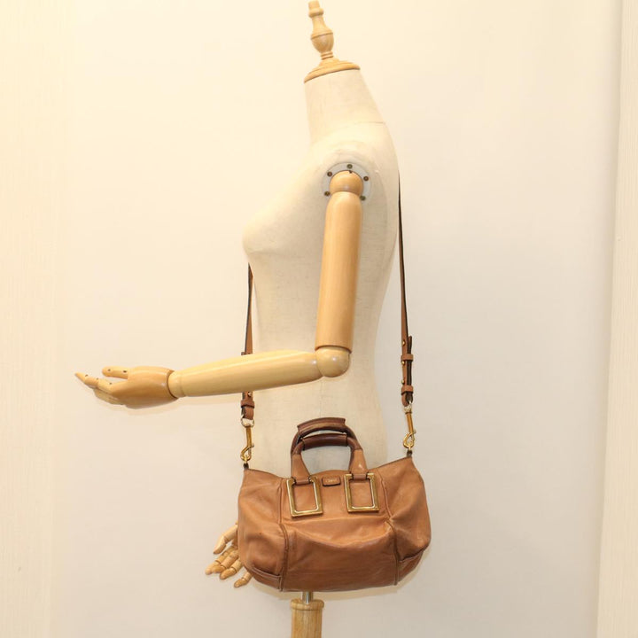 Chloe Etel Hand Bag Leather 2way Brown 03-12-50-65 yb341