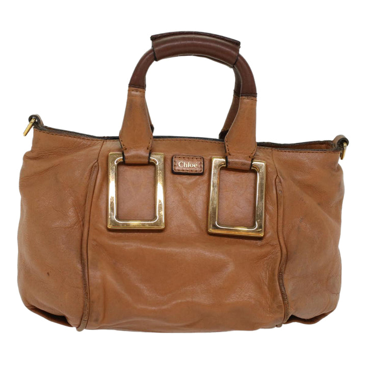 Chloe Etel Hand Bag Leather 2way Brown 03-12-50-65 yb341