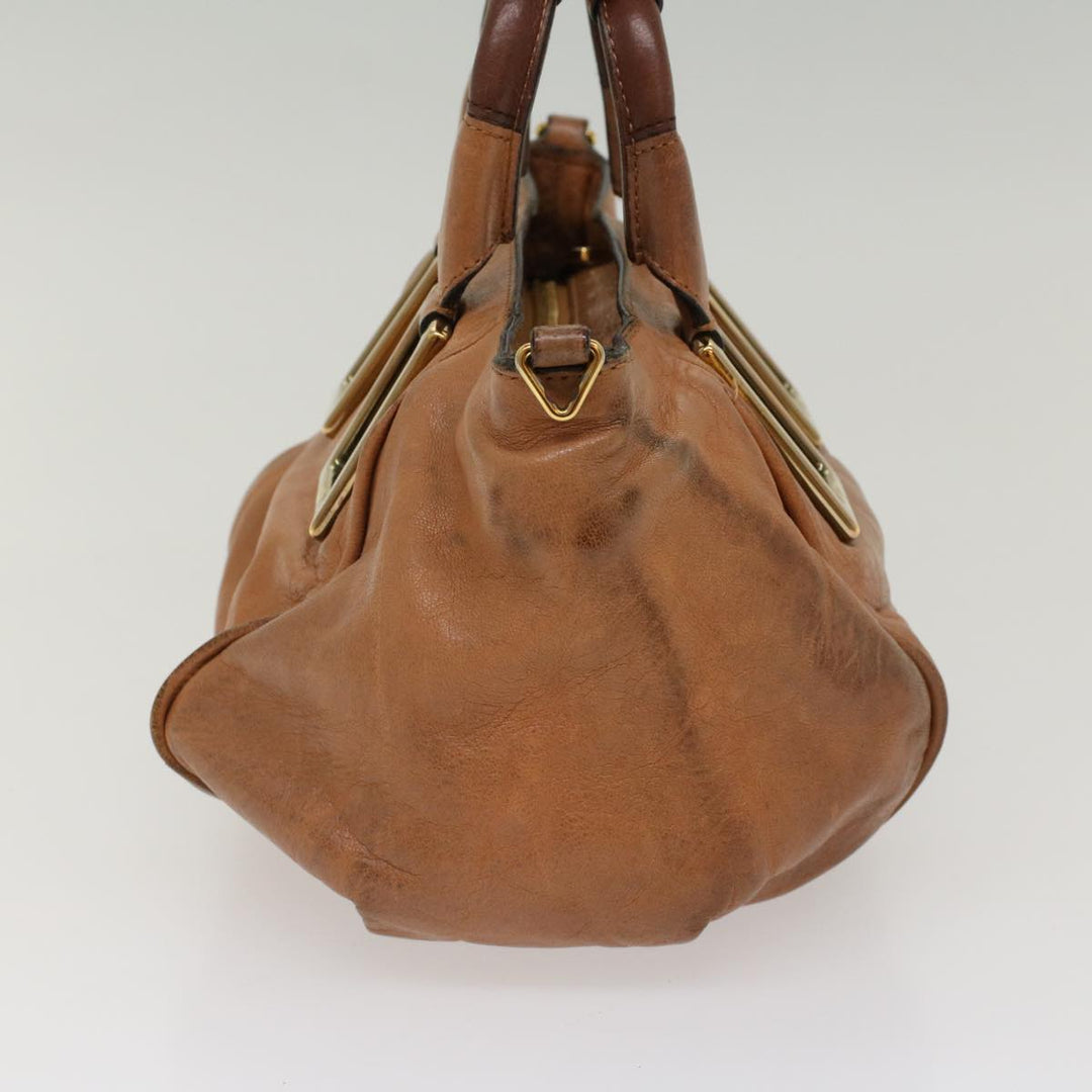 Chloe Etel Hand Bag Leather 2way Brown 03-12-50-65 yb341