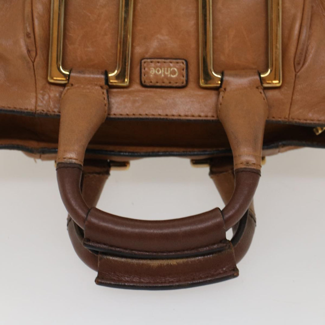 Chloe Etel Hand Bag Leather 2way Brown 03-12-50-65 yb341