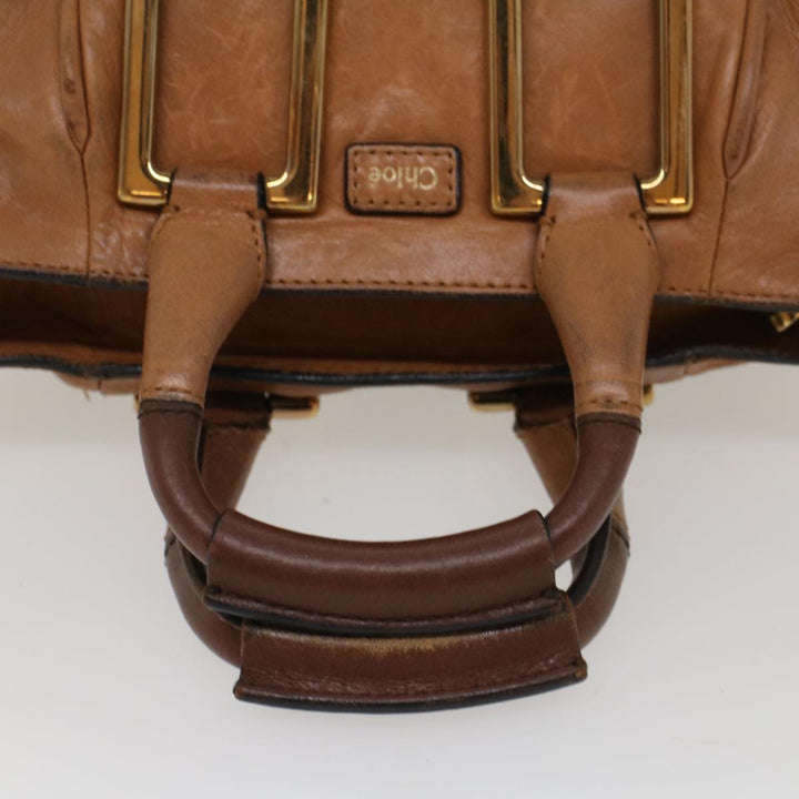 Chloe Etel Hand Bag Leather 2way Brown 03-12-50-65 yb341
