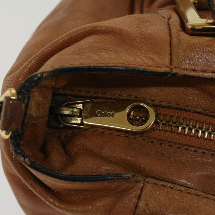 Chloe Etel Hand Bag Leather Brown yb342