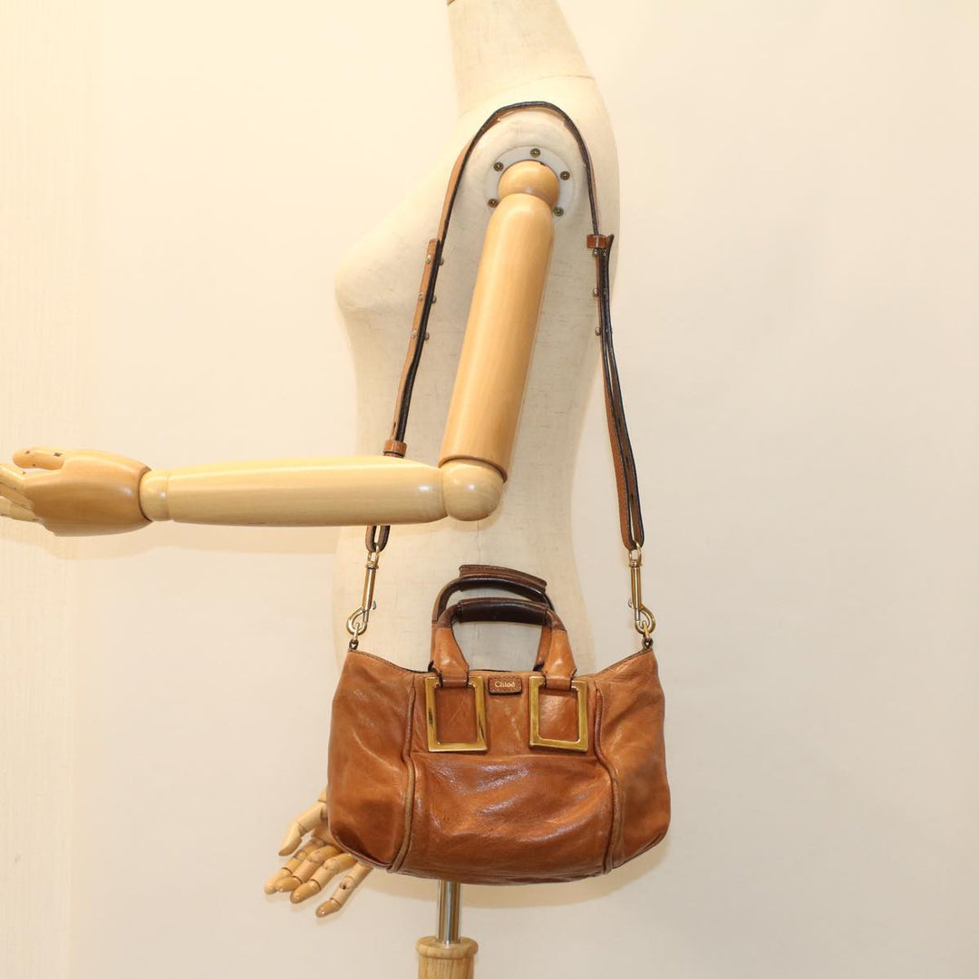 Chloe Etel Hand Bag Leather Brown yb342