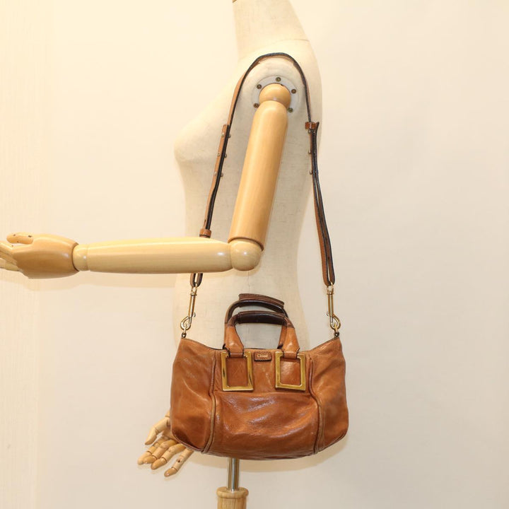 Chloe Etel Hand Bag Leather Brown yb342