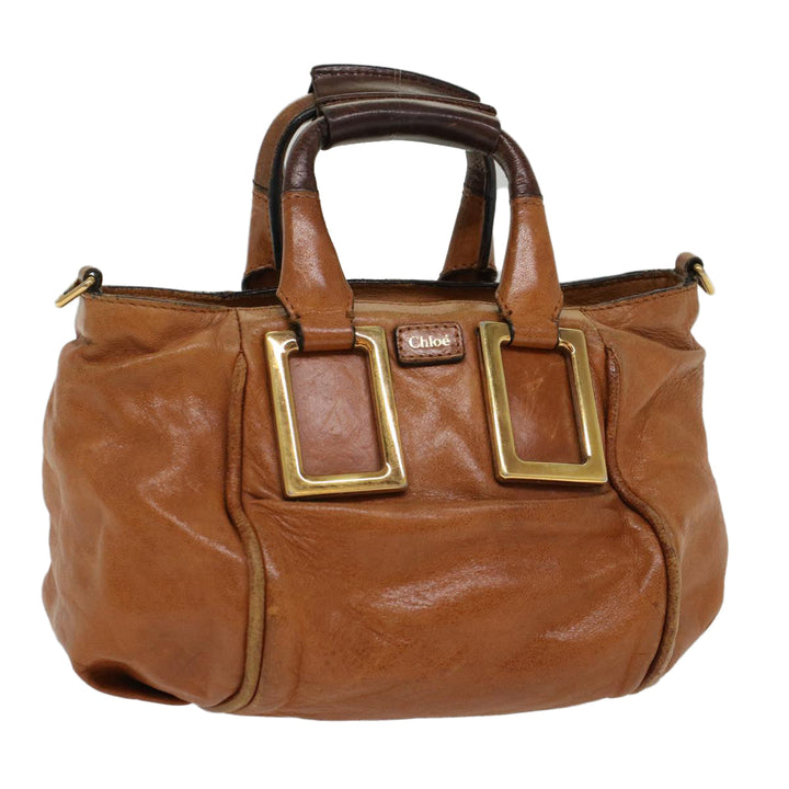 Chloe Etel Hand Bag Leather Brown yb342