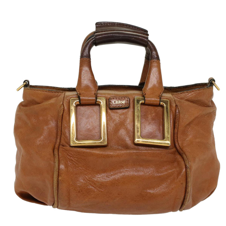 Chloe Etel Hand Bag Leather Brown yb342