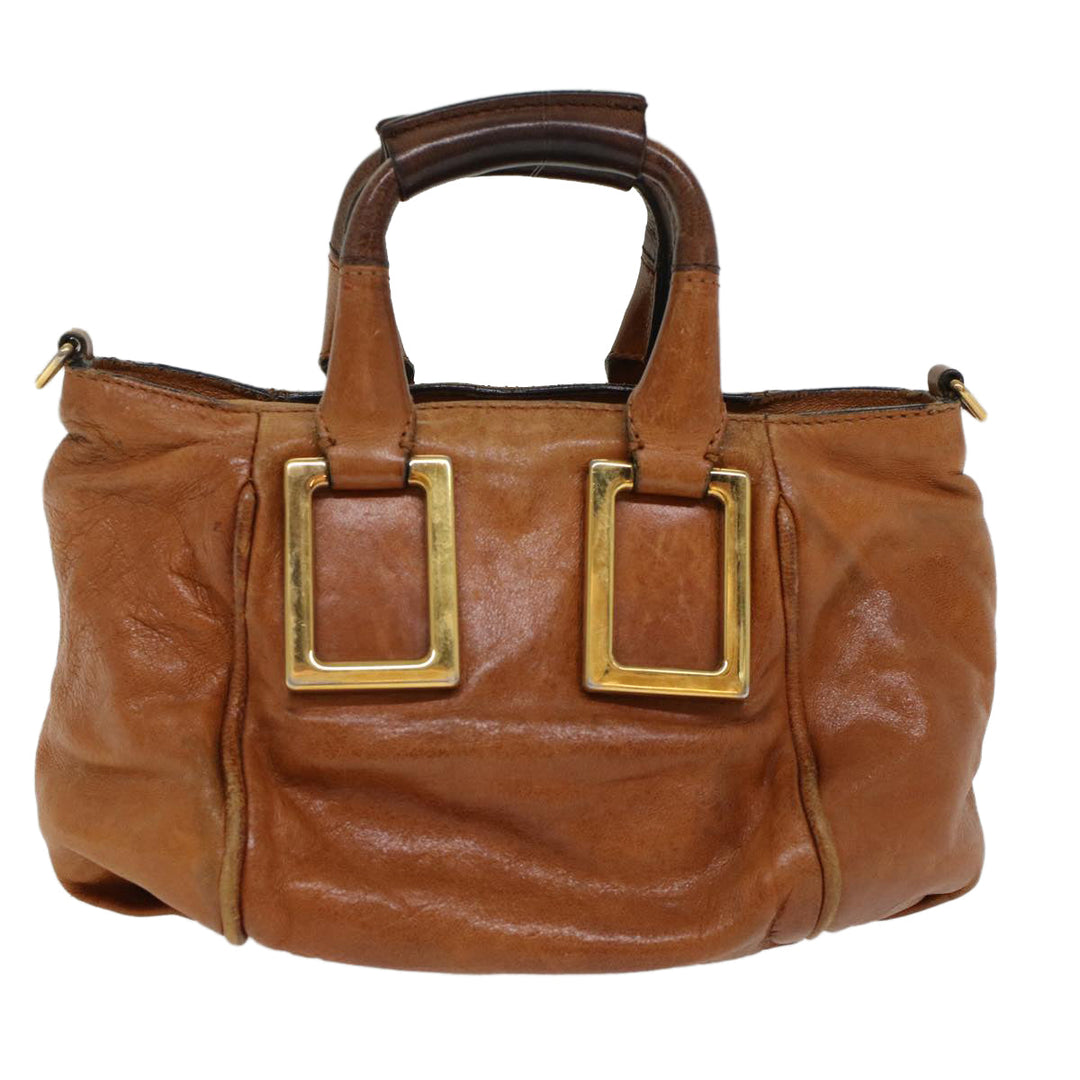 Chloe Etel Hand Bag Leather Brown yb342