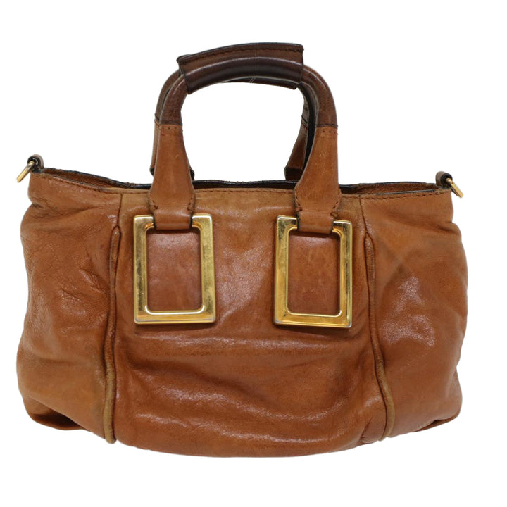 Chloe Etel Hand Bag Leather Brown yb342