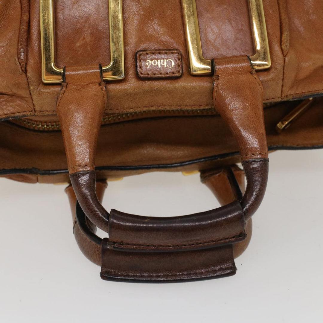 Chloe Etel Hand Bag Leather Brown yb342
