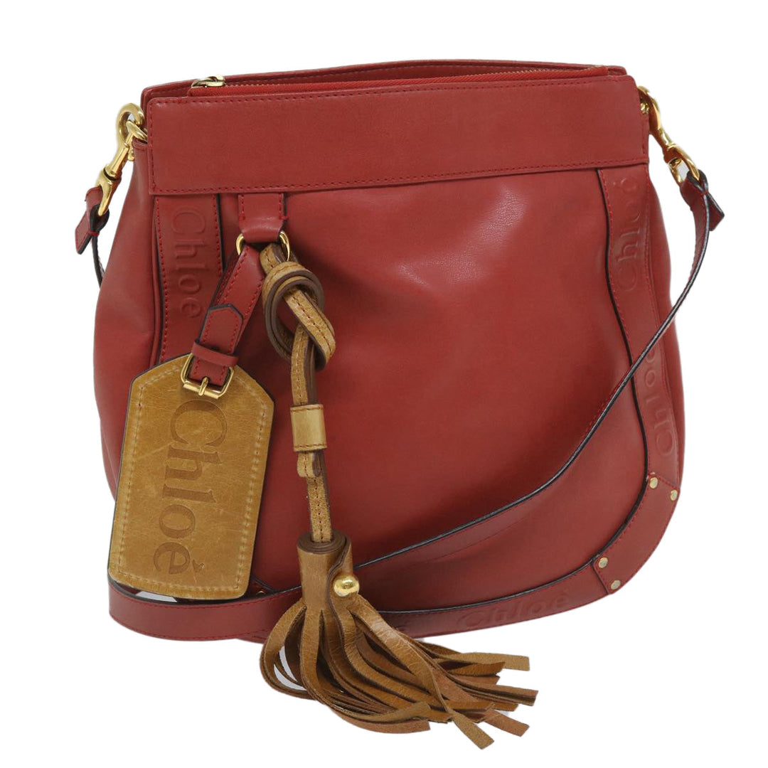 Chloe Eden Shoulder Bag Leather Red yb404