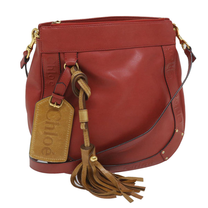 Chloe Eden Shoulder Bag Leather Red yb404