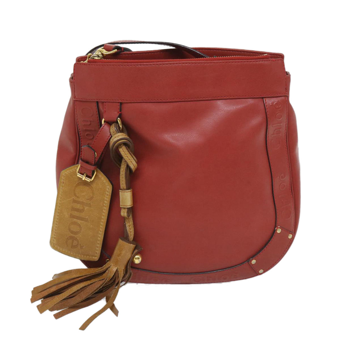 Chloe Eden Shoulder Bag Leather Red yb404
