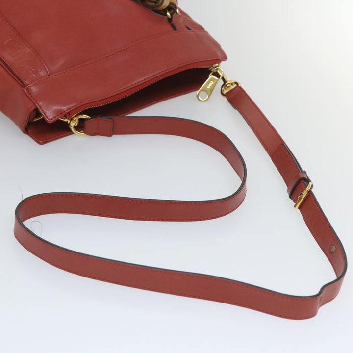 Chloe Eden Shoulder Bag Leather Red yb404