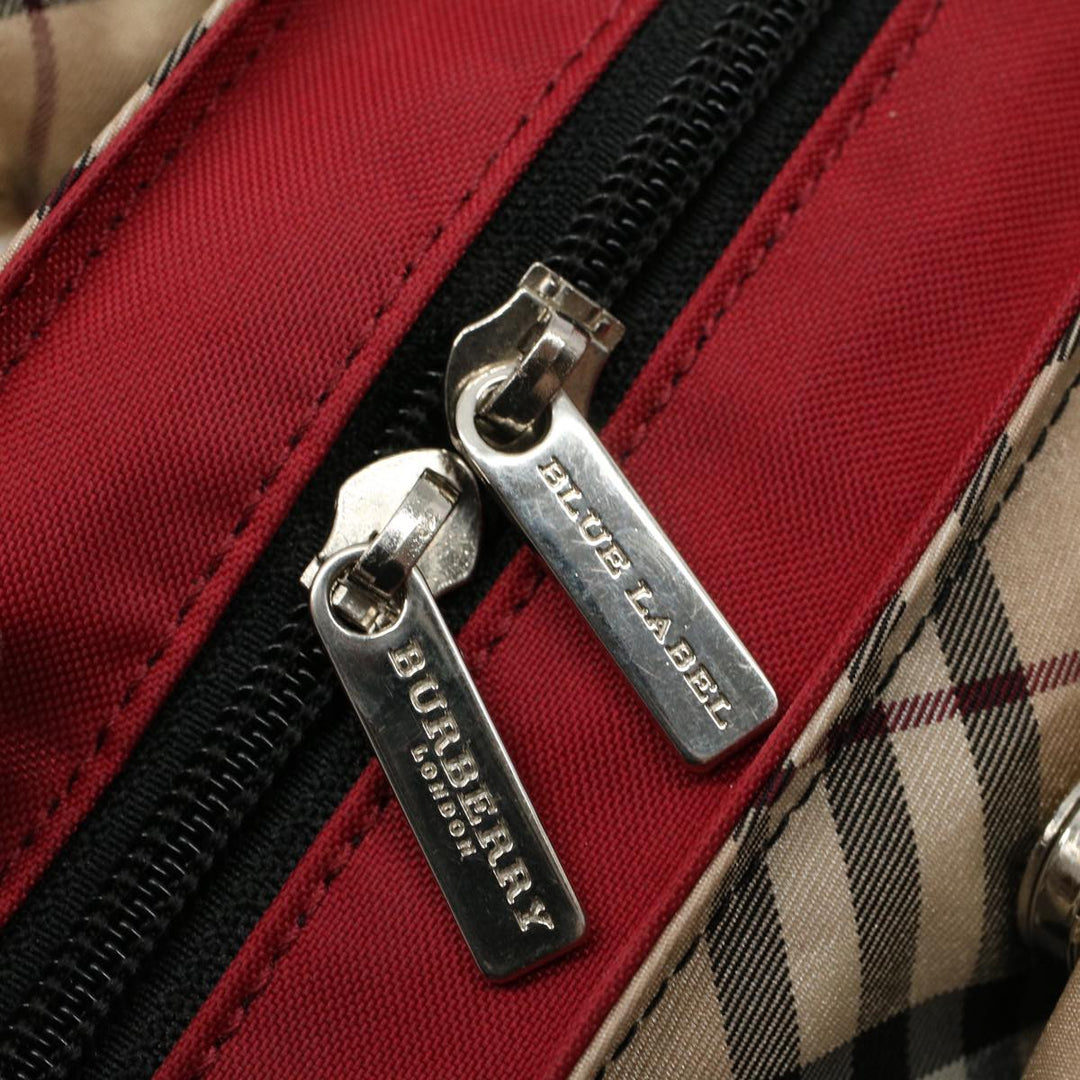 Burberry Hand Bag Nylon Red Auth yb435