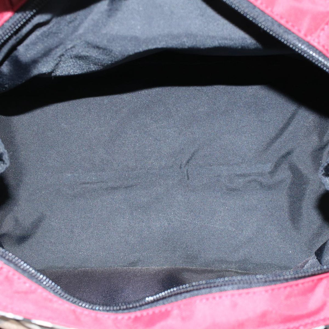 Burberry Hand Bag Nylon Red Auth yb435