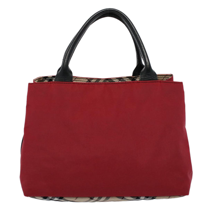 Burberry Hand Bag Nylon Red Auth yb435